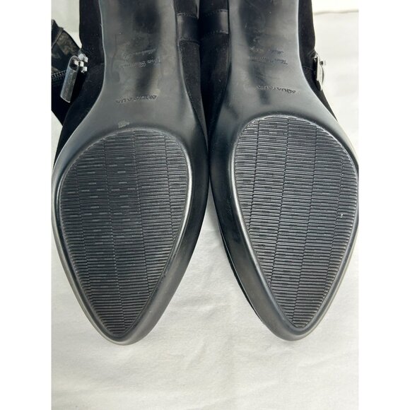 Aquatalia by Marvin K Women's Rae Suede/Leather Heeled Bootie in Black - Sz 9.5 - Picture 8 of 8